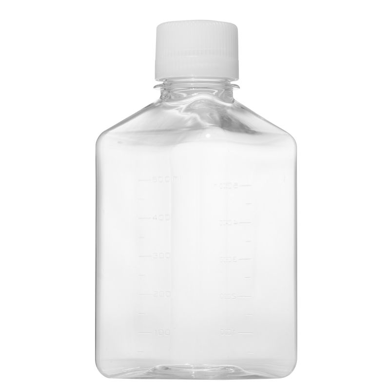 زجاجات وسائط PET مربعة سعة 500 مل ، زجاجات مياه PETG مربعة قابلة لإعادة الاستخدام